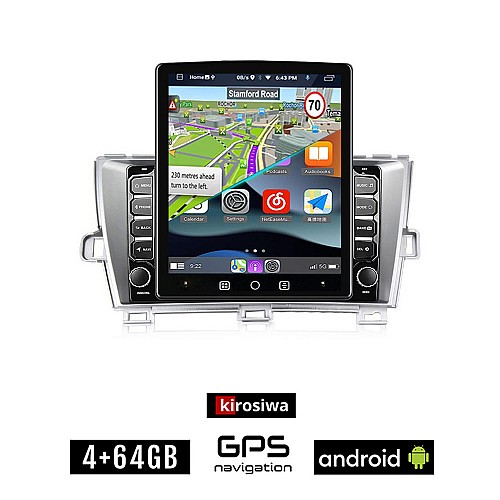 KIROSIWA TOYOTA PRIUS (2009 - 2015) Android οθόνη αυτοκίνητου 4GB με GPS WI-FI (ηχοσύστημα αφής 9.7" ιντσών OEM Youtube Playstore MP3 USB Radio 4+64GB Bluetooth Mirrorlink εργοστασιακή, 4 x 60W, AUX)