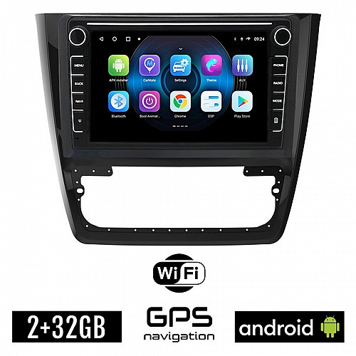 SKODA YETI (2014-2017) Android οθόνη αυτοκίνητου 2GB με GPS WI-FI (ηχοσύστημα αφής 8" ιντσών OEM Youtube Playstore MP3 USB Radio Bluetooth Mirrorlink εργοστασιακή, 4x60W, Navi)