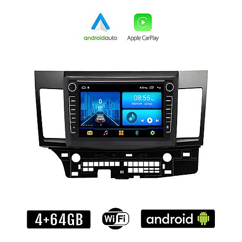MITSUBISHI LANCER (μετά το 2008) Android οθόνη αυτοκίνητου 4+64GB με GPS WI-FI (ηχοσύστημα αφής 8" ιντσών 4GB CarPlay Android Auto Car Play Youtube Playstore MP3 USB Radio Bluetooth Mirrorlink εργοστασιακή, 4x60W, Navi)