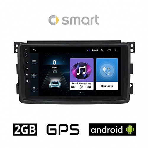 SMART 451 (2007-2010) Android οθόνη αυτοκίνητου 2GB με GPS WI-FI (ηχοσύστημα αφής 9" ιντσών OEM Youtube Playstore MP3 USB Bluetooth Mirrorlink fortwo 4x60W Radio) SM93-2GB