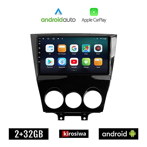 KIROSIWA MAZDA RX-8 (μετά το 2008) Android οθόνη αυτοκίνητου 2GB με GPS WI-FI (ηχοσύστημα αφής 9" ιντσών OEM Android Auto Apple Carplay Youtube Playstore MP3 USB Radio Bluetooth Mirrorlink εργοστασιακή 4x60W, AUX)