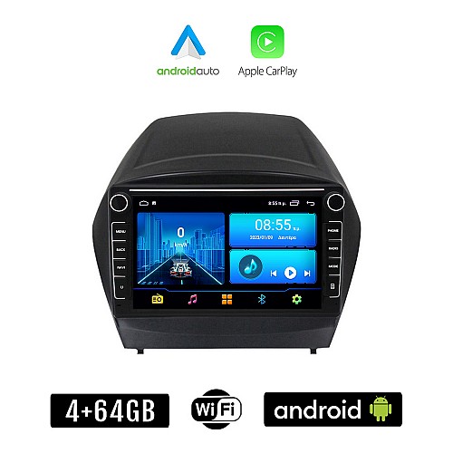 HYUNDAI IX35 2010-2015 Android οθόνη αυτοκίνητου με GPS WI-FI 4+64GB (ηχοσύστημα αφής 8" ιντσών 4GB CarPlay Android Auto Car Play Youtube Playstore MP3 USB Radio Bluetooth Mirrorlink εργοστασιακή, 4x60W, Navi)