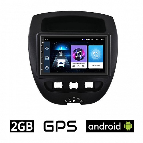 TOYOTA AYGO (2005 - 2014) Android οθόνη αυτοκίνητου 2GB με GPS WI-FI (ηχοσύστημα αφής 7" ιντσών OEM Youtube Playstore MP3 USB Radio Bluetooth Mirrorlink εργοστασιακή 4x60W spotify) TOY123-2GB