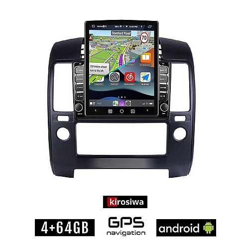 KIROSIWA NISSAN NAVARA (2006-2011) Android οθόνη αυτοκίνητου 4GB με GPS WI-FI (ηχοσύστημα αφής 9.7" ιντσών OEM Youtube Playstore MP3 USB Radio 4+64GB Bluetooth Mirrorlink εργοστασιακή, 4x60W, AUX)