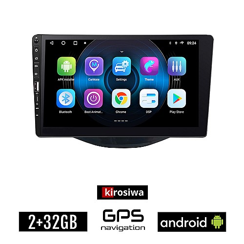 PEUGEOT 108 (μετά το 2014) Android οθόνη αυτοκίνητου 2GB με GPS WI-FI (ηχοσύστημα αφής 9" ιντσών Youtube Playstore MP3 USB Radio Bluetooth Mirrorlink εργοστασιακή, 4x60W, Navi)