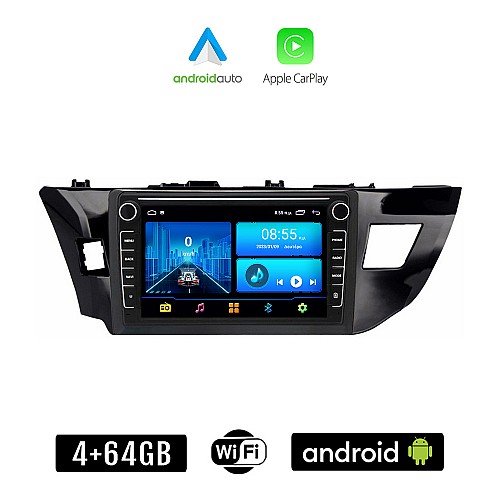 TOYOTA COROLLA (2013 - 2016) Android οθόνη αυτοκίνητου 4+64GB με GPS WI-FI (ηχοσύστημα αφής 8" ιντσών 4GB CarPlay Android Auto Car Play Youtube Playstore MP3 USB Radio Bluetooth Mirrorlink εργοστασιακή, 4x60W, Navi)