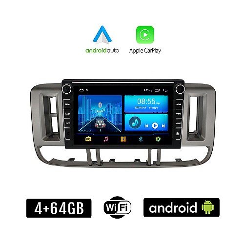 NISSAN X-TRAIL (2000 - 2004) Android οθόνη αυτοκίνητου 4+64GB με GPS WI-FI (ηχοσύστημα αφής 8" ιντσών 4GB CarPlay Android Auto Car Play X TRAIL Youtube Playstore MP3 USB Radio Bluetooth Mirrorlink εργοστασιακή, 4x60W, Navi XTRAIL)