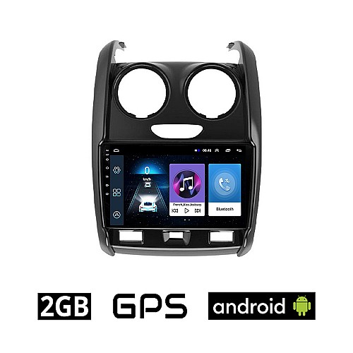 DACIA DUSTER (2012 - 2019) Android οθόνη αυτοκίνητου 2GB με GPS WI-FI (ηχοσύστημα αφής 9" ιντσών OEM Youtube Playstore MP3 USB Radio Bluetooth Mirrorlink εργοστασιακή, 4x60W, AUX)