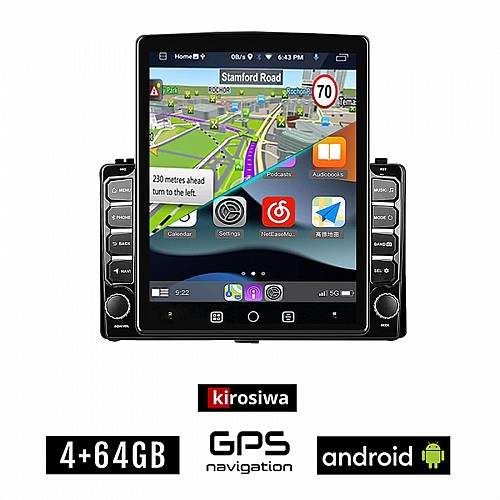 KIROSIWA TOYOTA AURIS (μετά το 2015) Android οθόνη αυτοκίνητου 4GB με GPS WI-FI (ηχοσύστημα αφής 9.7" ιντσών OEM Youtube Playstore MP3 USB Radio 4+64GB Bluetooth Mirrorlink εργοστασιακή, 4x60W, AUX)