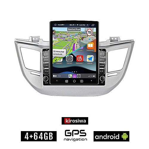 KIROSIWA HYUNDAI TUCSON 2015-2019 Android οθόνη αυτοκίνητου με GPS WI-FI 4GB (ηχοσύστημα αφής 9.7" ιντσών OEM Youtube Playstore MP3 USB Radio 4+64GB Bluetooth Mirrorlink εργοστασιακή, 4x60W, AUX)