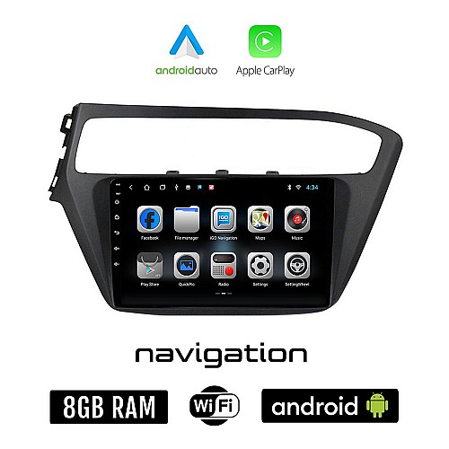 HYUNDAI i20 (μετά το 2019) Android οθόνη αυτοκίνητου 8GB + 128GB με GPS WI-FI (ηχοσύστημα αφής 9" ιντσών OEM Android Auto Apple Carplay Youtube Playstore MP3 USB Radio Bluetooth Mirrorlink εργοστασιακή, 4x60W)