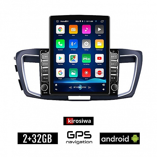 KIROSIWA HONDA ACCORD (2007 - 2013) Android οθόνη αυτοκίνητου 2GB με GPS WI-FI (ηχοσύστημα αφής 9.7" ιντσών OEM Youtube Playstore MP3 USB Radio Bluetooth Mirrorlink εργοστασιακή, 4x60W, AUX)