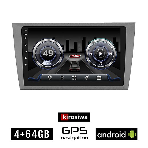 KIROSIWA 4+64GB VOLKSWAGEN GOLF 6 (2008 - 2013) Android οθόνη αυτοκίνητου 4GB με GPS WI-FI (VW ηχοσύστημα αφής 9" ιντσών Youtube Playstore MP3 USB Radio Bluetooth Mirrorlink  DSP 4x60W Apple Carplay Android Auto ασημί)