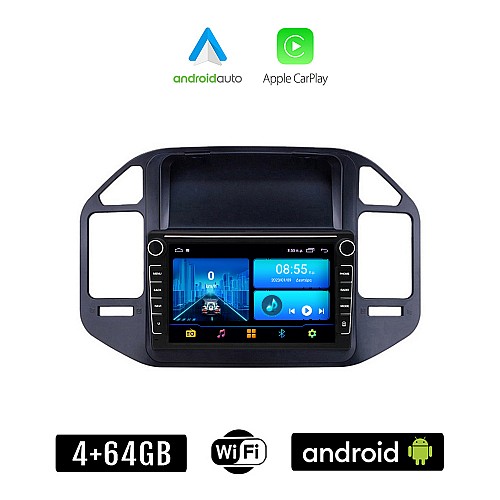 MITSUBISHI PAJERO (1999-2006) Android οθόνη αυτοκίνητου 4+64GB με GPS WI-FI (ηχοσύστημα αφής 8" ιντσών 4GB CarPlay Android Auto Car Play Youtube Playstore MP3 USB Radio Bluetooth Mirrorlink εργοστασιακή, 4x60W, Navi)