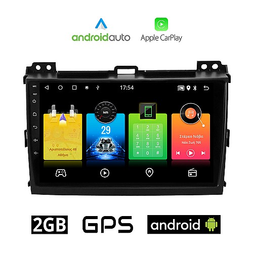 TOYOTA LAND CRUISER (2003-2009) Android οθόνη αυτοκίνητου 2GB με GPS WI-FI (TOYOTA LANDCRUISER ηχοσύστημα αφής 9" ιντσών Android Auto Apple Carplay Youtube Playstore MP3 USB Bluetooth Mirrorlink εργοστασιακή, 4x60W OEM)