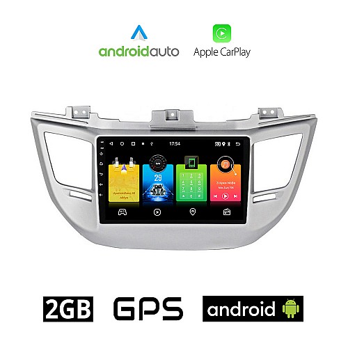 HYUNDAI TUCSON 2015-2019 Android οθόνη αυτοκίνητου με GPS WI-FI 2GB (ηχοσύστημα αφής 9" ιντσών OEM Android Auto Apple Carplay Youtube Playstore MP3 USB Radio Bluetooth Mirrorlink εργοστασιακή, 4x60W, AUX)