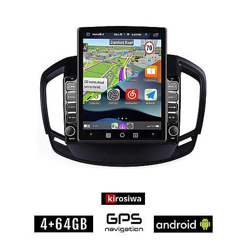 KIROSIWA OPEL INSIGNIA (2014-2017) Android οθόνη αυτοκίνητου 4GB με GPS WI-FI (ηχοσύστημα αφής 9.7" ιντσών OEM Youtube Playstore MP3 USB Radio 4+64GB Bluetooth Mirrorlink εργοστασιακή, 4x60W, AUX)