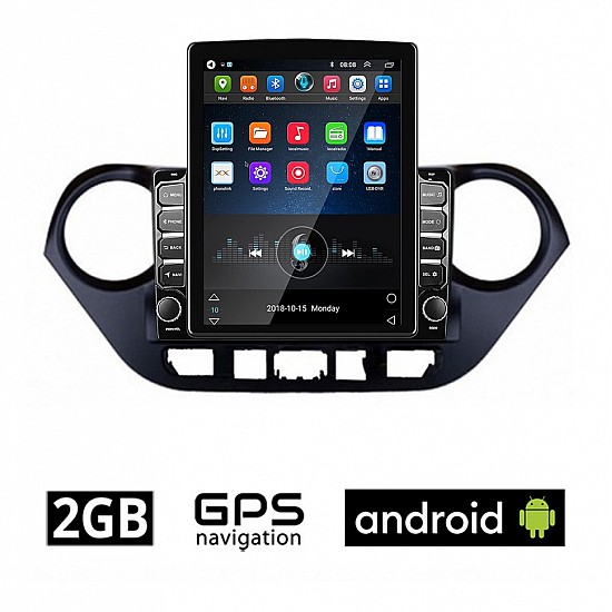 HYUNDAI i10 (μετά το 2014) Android οθόνη αυτοκίνητου 2GB με GPS WI-FI (ηχοσύστημα αφής 9.7" ιντσών OEM Youtube Playstore MP3 USB Radio Bluetooth Mirrorlink εργοστασιακή, 4x60W, AUX) HY270-972