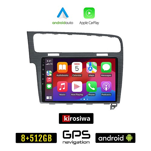 KIROSIWA VOLKSWAGEN VW GOLF 7 (μετά το 2013) Android οθόνη αυτοκίνητου 8GB + 256GB με GPS WI-FI (ηχοσύστημα αφής 10" ιντσών OEM Android Auto Apple Carplay Youtube Playstore MP3 USB Radio Bluetooth Mirrorlink, 4x60W, γκρί)