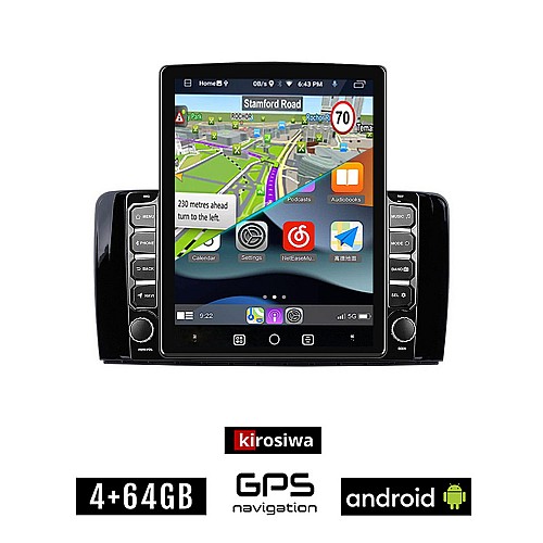 KIROSIWA MERCEDES R (W251) 2006 - 2015 Android οθόνη αυτοκίνητου 4GB με GPS WI-FI (ηχοσύστημα αφής 9.7" ιντσών OEM Youtube Playstore MP3 USB Radio 4+64GB Bluetooth Mirrorlink εργοστασιακή, 4x60W, BENZ)