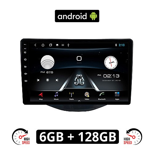TOYOTA AYGO (μετά το 2014) Android οθόνη αυτοκίνητου 6GB με GPS WI-FI (ηχοσύστημα αφής 9" ιντσών OEM Youtube Playstore MP3 USB Radio Bluetooth Mirrorlink εργοστασιακή, 4x60W, AUX)