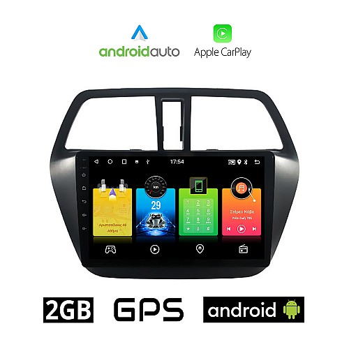 SUZUKI SX4 S-CROSS (μετά το 2014) Android οθόνη αυτοκίνητου 2GB με GPS WI-FI (ηχοσύστημα αφής 9" ιντσών OEM Android Auto Apple Carplay Youtube Playstore MP3 USB Radio Bluetooth Mirrorlink εργοστασιακή, AUX, 4x60W)