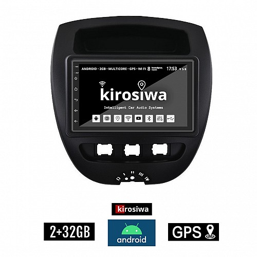 KIROSIWA 2+32GB CITROEN C1 (2005 - 2014) Android οθόνη αυτοκίνητου 2GB με GPS WI-FI (ηχοσύστημα αφής 7" ιντσών OEM Youtube Playstore MP3 USB Radio Bluetooth Mirrorlink εργοστασιακή, 4x60W, AUX) DR-134