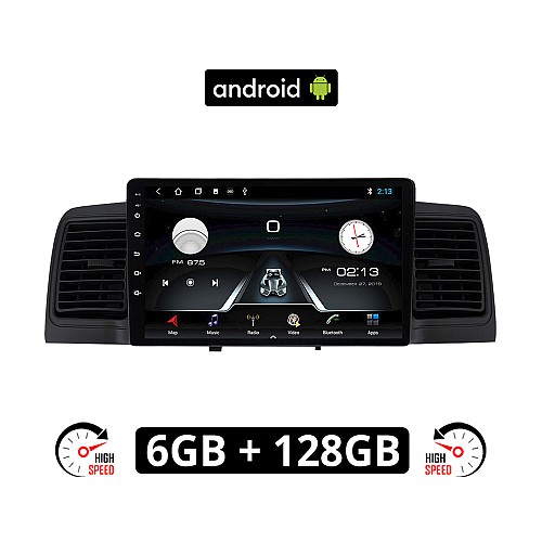 TOYOTA COROLLA (2000 - 2007) Android οθόνη αυτοκίνητου 6GB με GPS WI-FI με αεραγωγούς (ηχοσύστημα αφής 9" ιντσών OEM Youtube Playstore MP3 USB Radio Bluetooth Mirrorlink εργοστασιακή, AUX, 4x60W μαύρο)