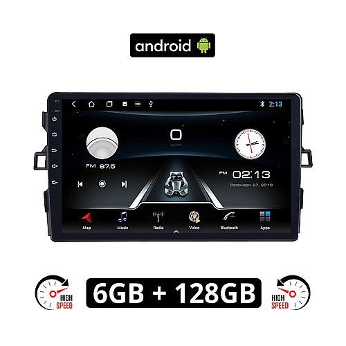TOYOTA AURIS (2007-2012) Android οθόνη αυτοκίνητου 6GB με GPS WI-FI (ηχοσύστημα αφής 9" ιντσών OEM Youtube Playstore MP3 USB Radio Bluetooth Mirrorlink εργοστασιακή, AUX, 4x60W)