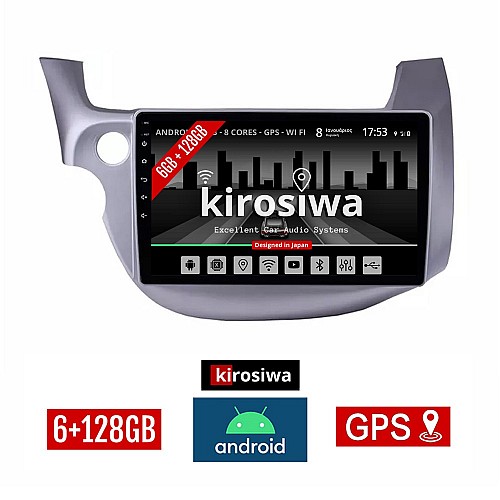 KIROSIWA 6+128GB HONDA JAZZ (2008 - 2012) Android οθόνη αυτοκίνητου 6GB με GPS WI-FI (ηχοσύστημα αφής 10" ιντσών OEM Youtube Playstore MP3 USB Radio Bluetooth Mirrorlink DSP Apple Carplay Android Auto 4G SIM card 4x60W, AUX) FE-1324