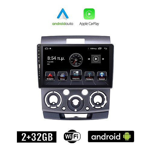 MAZDA BT-50 (2006-2011) Android οθόνη αυτοκίνητου 2+32GB με GPS WI-FI (ηχοσύστημα αφής 9" ιντσών Apple CarPlay Android Auto 2GB Car Play Youtube Playstore MP3 USB Radio Bluetooth Mirrorlink εργοστασιακή, 4x60W, Navi)