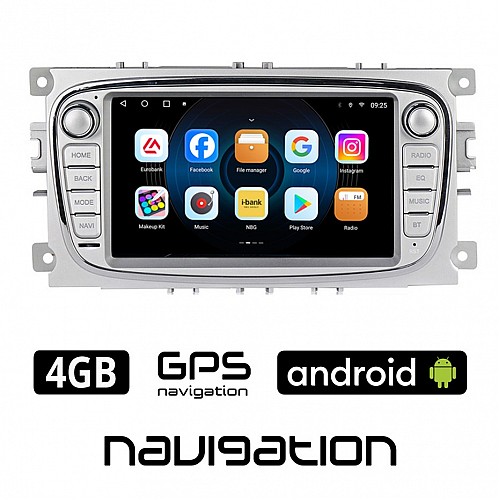 FORD TRANSIT (2007-2013) 4GB Android οθόνη αυτοκίνητου με GPS WI-FI (Youtube Playstore 64GB ROM RAM ηχοσύστημα αφής 7" ιντσών OEM MP3 USB Bluetooth Mirrorlink εργοστασιακή silver ασημί) FR26-4GB