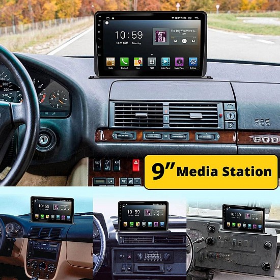 Android Media Station 9" ιντσών 2GB για το ταμπλό του αυτοκινήτου με Ελληνικό GPS πλοηγό και WI-FI Bluetooth USB Youtube (οθόνη αφής radio ηχοσύστημα Playstore MP3 Mirrorlink 4 x 60 Watt Video OEM FM βάση tablet universal φορτηγό truck van) R531