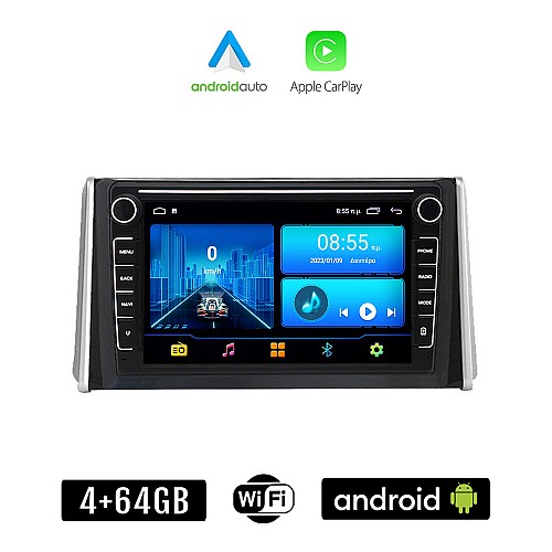 TOYOTA RAV4 (μετά το 2019) Android οθόνη αυτοκίνητου 4+64GB με GPS WI-FI (ηχοσύστημα αφής 8" ιντσών 4GB CarPlay Android Auto Car Play RAV 4 Youtube Playstore MP3 USB Radio Bluetooth Mirrorlink εργοστασιακή, 4 x 60W, Navi)