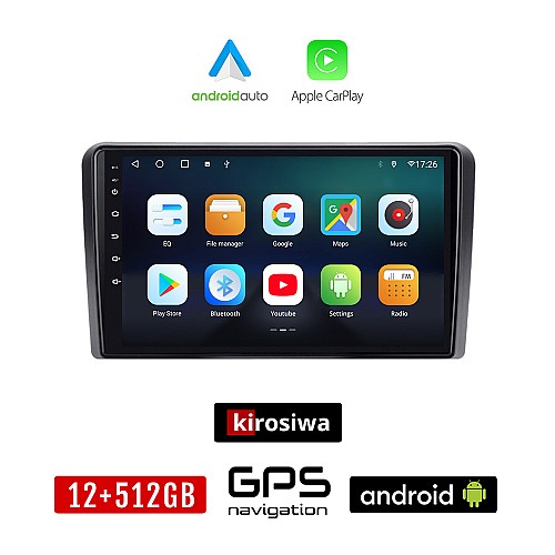 KIROSIWA SUZUKI IGNIS (2003 - 2010) Android οθόνη αυτοκίνητου 12GB + 512GB με GPS WI-FI (ηχοσύστημα αφής 9" ιντσών Android Auto Apple Carplay Youtube Playstore MP3 USB Radio Bluetooth Mirrorlink εργοστασιακή, 4x60W, AUX)