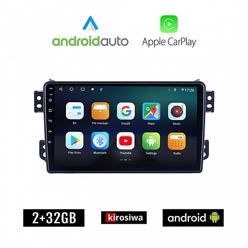 KIROSIWA OPEL AGILA (μετά το 2008) Android οθόνη αυτοκίνητου 2GB με GPS WI-FI (ηχοσύστημα αφής 9" ιντσών OEM Android Auto Apple Carplay Youtube Playstore MP3 USB Radio Bluetooth Mirrorlink εργοστασιακή 4x60W, AUX)