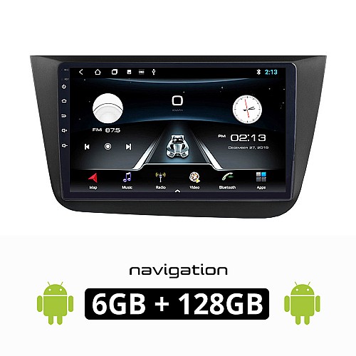 SEAT TOLEDO (2004-2009) Android οθόνη αυτοκίνητου 6GB με GPS WI-FI (ηχοσύστημα αφής 9" ιντσών OEM Youtube Playstore MP3 USB Radio Bluetooth Mirrorlink εργοστασιακή, 4x60W, AUX, μαύρο)