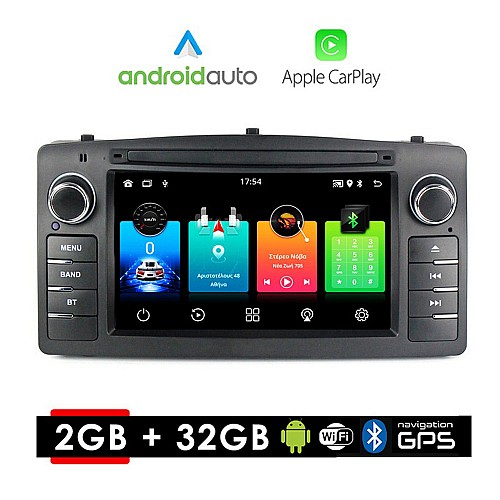 TOYOTA COROLLA (2000-2007) Android οθόνη αυτοκίνητου 2+32GB με GPS WI-FI DSP (ηχοσύστημα αφής 7" ιντσών OEM Android Auto Apple Carplay Youtube Playstore MP3 USB Radio Bluetooth 4x60W Mirrorlink εργοστασιακού τύπου)