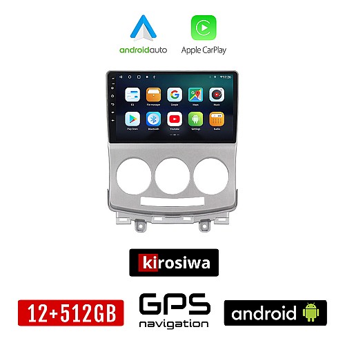 KIROSIWA MAZDA 5 (2004 - 2010) Android οθόνη αυτοκίνητου 12GB + 512GB με GPS WI-FI (ηχοσύστημα αφής 9" ιντσών OEM Android Auto Apple Carplay Youtube Playstore MP3 USB Radio Bluetooth Mirrorlink εργοστασιακή, 4x60W, AUX)