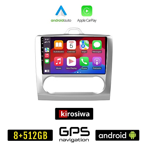 KIROSIWA FORD FOCUS (2005 - 2011) *Με αυτόματο κλιματισμό Android οθόνη αυτοκίνητου 8GB + 256GB με GPS WI-FI (ηχοσύστημα αφής 9" ιντσών OEM Android Auto Apple Carplay Youtube Playstore MP3 USB Radio Bluetooth Mirrorlink εργοστασιακή, 4x60W)