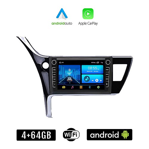 TOYOTA COROLLA (2017 - 2019) Android οθόνη αυτοκίνητου 4+64GB με GPS WI-FI (ηχοσύστημα αφής 8" ιντσών 4GB CarPlay Android Auto Car Play Youtube Playstore MP3 USB Radio Bluetooth Mirrorlink εργοστασιακή, Navi, 4x60W)
