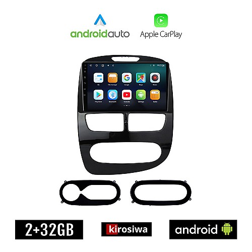 KIROSIWA RENAULT CLIO (2012 - 2015) Android οθόνη αυτοκίνητου 2GB με GPS WI-FI (ηχοσύστημα αφής 10" ιντσών OEM Android Auto Apple Carplay Youtube Playstore MP3 USB Radio Bluetooth Mirrorlink εργοστασιακή, 4x60W, AUX)