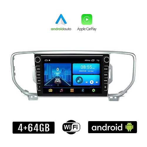 KIA SPORTAGE (2016 - 2018) Android οθόνη αυτοκίνητου 4+64GB με GPS WI-FI (ηχοσύστημα αφής 8" ιντσών 4GB CarPlay Android Auto Car Play Youtube Playstore MP3 USB Radio Bluetooth Mirrorlink εργοστασιακή, 4x60W, Navi)