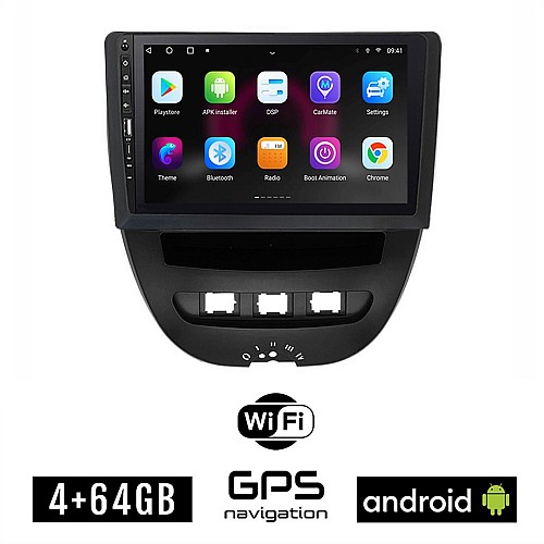 TOYOTA AYGO (2005 - 2014) Android οθόνη αυτοκίνητου 4GB με GPS WI-FI (ηχοσύστημα αφής 9" ιντσών OEM Youtube Playstore MP3 USB Radio Bluetooth Mirrorlink εργοστασιακή 4x60W spotify)