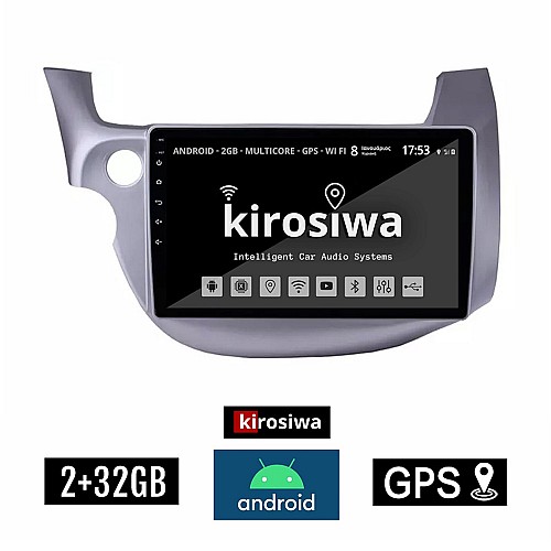 KIROSIWA 2+32GB HONDA JAZZ (2008 - 2012) Android οθόνη αυτοκίνητου 2GB με GPS WI-FI (ηχοσύστημα αφής 10" ιντσών OEM Youtube Playstore MP3 USB Radio Bluetooth Mirrorlink εργοστασιακή, 4x60W, AUX) FE-1322