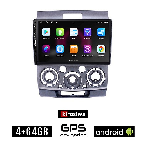 MAZDA BT-50 (2006-2011) Android οθόνη αυτοκίνητου 4GB με GPS WI-FI (ηχοσύστημα αφής 9" ιντσών OEM Youtube Playstore MP3 USB Radio Bluetooth Mirrorlink εργοστασιακή, 4x60W, Navi)