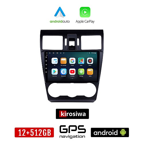 KIROSIWA SUBARU IMPREZA (μετά το 2013) Android οθόνη αυτοκίνητου 12GB + 512GB με GPS WI-FI (ηχοσύστημα αφής 9" ιντσών OEM Android Auto Apple Carplay Youtube Playstore MP3 USB Radio Bluetooth Mirrorlink εργοστασιακή, 4x60W, AUX)