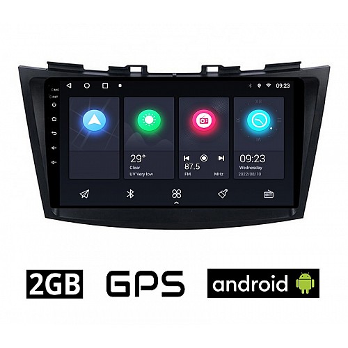 Android οθόνη αυτοκίνητου SUZUKI SWIFT (2011 - 2016) αφής 9" ιντσών 2GB με GPS WI-FI (Youtube Playstore MP3 USB FM Bluetooth Mirrorlink, 4x60W, AUX) OEM723