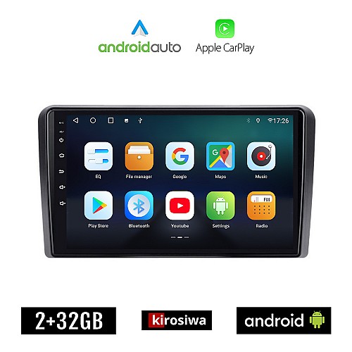 KIROSIWA SUZUKI IGNIS (2003 - 2010) Android οθόνη αυτοκίνητου 2GB με GPS WI-FI (ηχοσύστημα αφής 9" ιντσών Android Auto Apple Carplay Youtube Playstore MP3 USB Radio Bluetooth Mirrorlink εργοστασιακή, 4x60W, AUX)