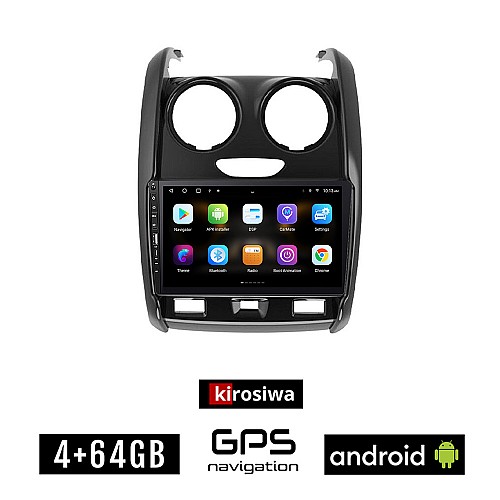 DACIA DUSTER (2012 - 2019) Android οθόνη αυτοκίνητου 4GB με GPS WI-FI (ηχοσύστημα αφής 9" ιντσών OEM Youtube Playstore MP3 USB Radio Bluetooth Mirrorlink εργοστασιακή, 4x60W, Navi)